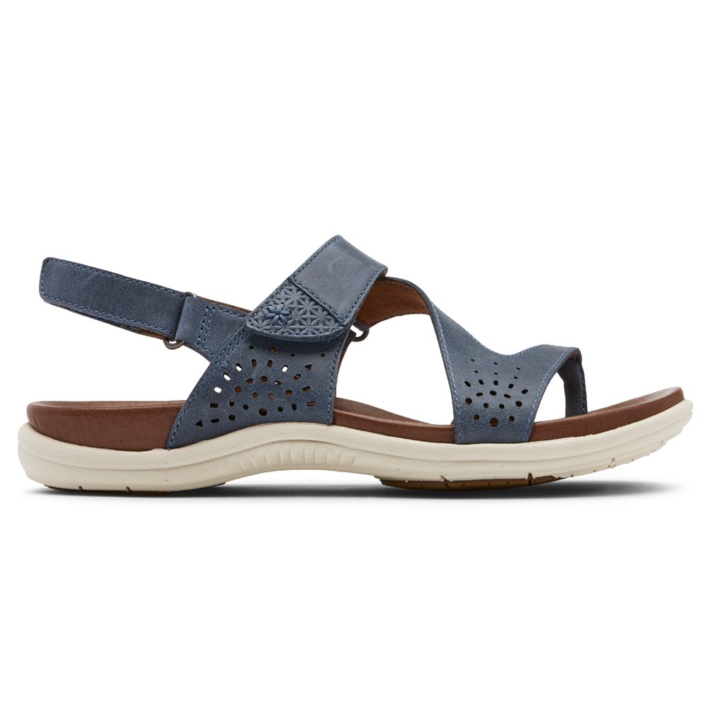 Rockport Cobb Hill Rubey Thong - Womens Sandals - Blue - NZ (XVL-605914)